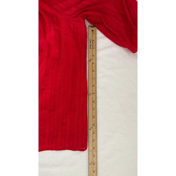 Lane Bryant 22 Red Three Quarter Sleeve Cutout Square Neck Line Knit Blouse - Picture 6 of 7